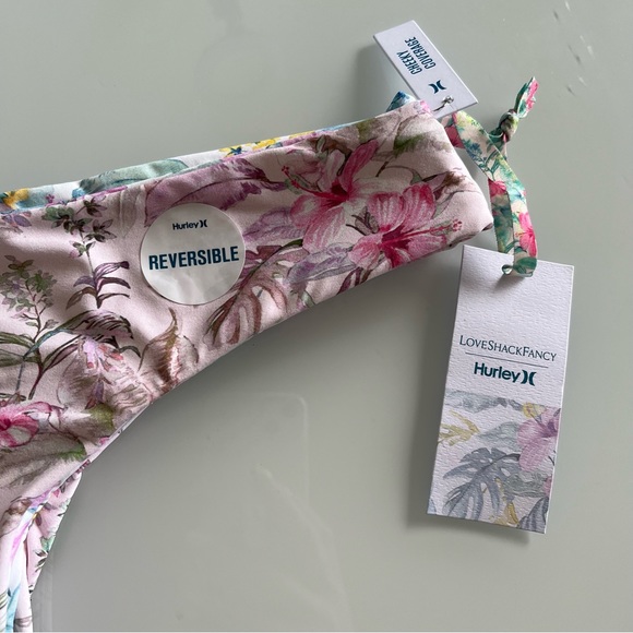 LoveShackFancy X Hurley• Hawaiian Hibiscus Reversible Cheeky Hipster Bottom - Picture 5 of 17